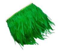 Adorno de flecos de plumas, Pheasant Feather Dyed Trimming Fringe Multicolor 5m/10m 10-15cm 4-6in(Grass Green,5m)