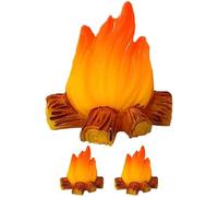 Adorno de fogata en miniatura para casa de muñecas, 3 piezas de resina falsa, modelo de hoguera, figura de fuego de simulación, modelo de hoguera, artesanía, juguete de simulación de juguete