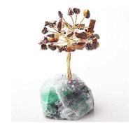 Adorno de Fortuna Cristal Lucky Money Tree Figurine Ornaments Feng Shui Gem Tree For Wealth Luck Luck Office Decor Birthday Fortune Pendulum (C)