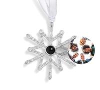 Adorno de Foto Personalizada para Arbol de Navidad, Decoracion Personalizados con Imagen en el Interior, Colgante de Proyección de Copo de Nieve Nordico 2025 Nueva Decoración del Hogar Regalos Mujer