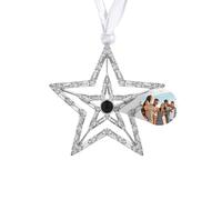 Adorno de Foto Personalizada para Arbol de Navidad, Decoracion Personalizados con Imagen en el Interior, Colgante de Proyección de Estrella Doble 2025 Nueva Decoración del Hogar Regalos Mujer Hombre