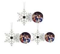 Adorno de foto personalizado para árbol de Navidad, adorno de copo de nieve personalizado con imagen en el interior, adorno decorativo colgante de copo de nieve para proyección de fotos para regalos