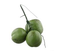 Adorno de fruta de coco artificial de imitación para decoración de granja y estilo tropical, adecuado para fotografía y uso en eventos (27 x 34 cm)