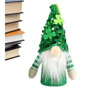 Adorno De Gnomo Iluminado - Adorno De Gnomo Del Día De San Patricio, Adorno De Gnomo De Peluche Iluminado De Fieltro - Adorno De Gnomo De Trébol Suave, Magnífico Estante Para La C