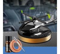 Adorno de helicóptero automotriz con rotación impulsada por energía solar y difusión de fragancia con cartucho de aroma de madera de haya (dorado)