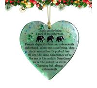 Adorno de hermandad de elefantes - Decoración navideña acrílica en forma de corazón para amigos, niñas, mujeres, familia y compañeros de clase, adorno de recuerdo de vacaciones, regalo cordial para