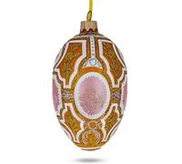 Adorno de huevo de cristal real de Catalina la Grande de 1914, 4 pulgadas