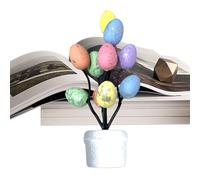 Adorno de huevo de Pascua, planta colorida en maceta, decoración festiva de mesa con diseño divertido, acento de escritorio para el hogar, estudio, hotel, oficina, exhibición de vacaciones de