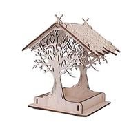 Adorno De JardíN Pajarera De Madera Que Cuelga La Decoración del Jardín Alimentador Semilla Pájaro Salvaje para Terraza Granja(C)