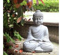 Adorno de jardín Sentado Buda Zen Estatua de Interior al Aire Libre Resina Decoración para el hogar 23cm
