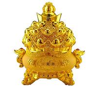 Adorno de la Fortuna Adornos de Cornucopia afortunada de Oro lingote Piggy Banco Tradicional Feng Shui decoración Fortuna Prosperidad Estatua Decorativa Fortuna Pendulum (Grande)