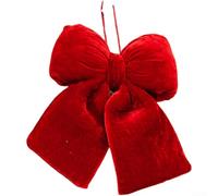 Adorno de lazo de terciopelo de franela para colgar en el árbol de Navidad y decoraciones de boda con diseño sofisticado (E)