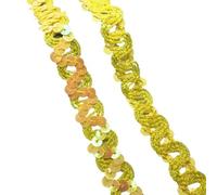 Adorno De Lentejuelas Cinta for ajuste, cordón de lentejuelas onduladas curvas 2 yardas y 20mm for puesta en escena, fiesta, Cosplay, ropa boda, accesorios DIY(Yellow,2 yards)