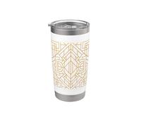 Adorno de línea geométrica simétrica Vaso térmico de acero inoxidable de doble pared