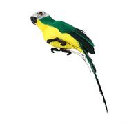 Adorno de loro falso realista con plumas reales, estatua de pájaro artificial de 25 cm para decoración de césped de jardín, accesorio colgante de árbol al aire libre, simulación de proyectos de