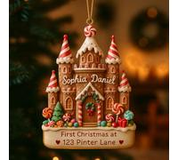 Adorno de lujo personalizado para la primera Navidad en nuestro nuevo hogar, adorno acrílico de pan de jengibre personalizado, regalo de inauguración de la casa, 8