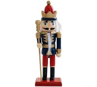 Adorno de madera con diseño de rey cascanueces de 16 cm para escritorio con influencia artística clásica europea navideña (modelo F)