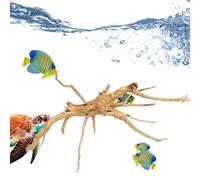 Adorno de madera para acuario - Madera flotante hundible para acuario | Decoración de tronco de árbol para acuario de tortugas, decoración de terrario con tronco de árbol para plantas de acuario, deco