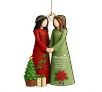 Adorno de madera personalizado con efecto 3D de Navidad con texto en inglés "Best Friends Are Hard To Find - You Are The Sister I Got to Choose, Not Sister By Blood But S-ister By Heart" para mejores