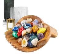 Adorno de mano de Buda de madera - Soporte de joyería tallado, estante de exhibición de cristal | Característica artística de madera esculpida, producto de acabado de grano natural suave, cola larga