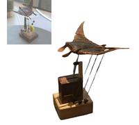 Adorno de mantarraya biónica eléctrica de Madera, versión Mejorada, Hecho a Mano, autómata de mantarraya de Madera Artesanal, Postura de natación de mantarraya biónica eléctrica