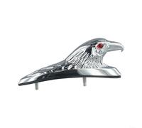 Adorno de marco de guardabarros delantero de motocicleta con cabeza de águila, acabado cromado, material de aluminio