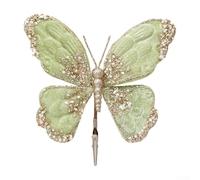 Adorno de mariposa con clip para uso simulado en bodas y decoración del hogar, adecuado para entornos florales y fiestas (verde)