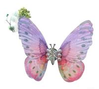 Adorno de mariposa para ventilación de coche hecho de metal con movimiento de ala dirigido por flujo para un alivio constante de distracción (morado)