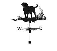 Adorno de metal con diseño de perro Va ne Weather Vain Weathercock indicador de dirección para jardín, decoración artística para casa, techo, granja, pabellón, patio, césped, patio, jardín