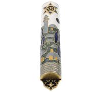 Adorno de Mezuzá de Metal Resistente Escrituras Religiosas, Tamaño Grande para Postes de Puerta, Decoración Judaica para Bendecir el Hogar y Entrada, Arte Religioso para Puerta