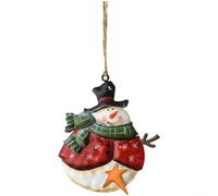 Adorno de muñeco de nieve de hierro, decoración de árbol de Navidad