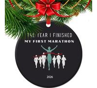 Adorno de Navidad 2026 The Year I Finished My First Marathon, recuerdo de 26.2 millas, bonito regalo de corredor, recuerdo de vacaciones para los que terminan maratón