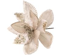 Adorno de Navidad artificial de champán plateado de 28 cm, paquete de tela con purpurina ideal para vacaciones, Navidad, para un adorno natural y elegante, 6 Navidad