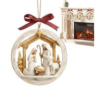 Adorno de Navidad | Coleccionable Cristiano Acrílico 2D hecho a mano | Decoración de belén - Interior Manto de vacaciones Chimenea Sala Cumpleaños Boda Fiesta