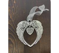 Adorno de Navidad con diseño de alas de ángel conmemorativas con texto en inglés "I Have an Angel in Heaven I Call Him Grandpa", regalo de Navidad, recuerdo de condolencias, decoración navideña