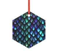 Adorno de Navidad con diseño de escamas de dragón mágico 3D, recuerdo acrílico para parejas recién casadas, regalos de boda