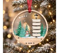 Adorno de Navidad con nombres de familia 2026, adorno para escribir tus propios nombres, placas de nombre en blanco, recuerdo de árbol de Navidad para la familia