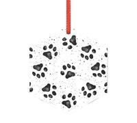 Adorno de Navidad con patrón de pata de perro, recuerdo acrílico para parejas recién casadas, regalos de boda