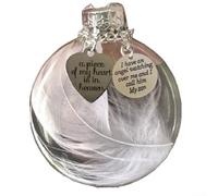 Adorno de Navidad conmemorativo transparente con colgante de metal, bola de ángel transparente para colgar en el árbol de duelo, en memoria amorosa por la pérdida de seres queridos (hijo)