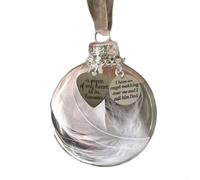 Adorno de Navidad conmemorativo transparente con colgante de metal, bola de ángel transparente para colgar en el árbol de duelo, en memoria amorosa por la pérdida de seres queridos (papá)
