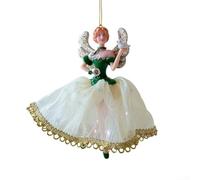 Adorno de Navidad de bailarina, adornos de niña de ballet para árbol de Navidad, colgante de muñeca ange, decoración colgante para festivales y uso diario (una niña dorada)