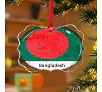 Adorno de Navidad de Bangladesh, países hispanos, países europeos, asiáticos, africanos, divertidos recuerdos, discos acrílicos transparentes, bandera del estado, recuerdo deportivo para decoración de
