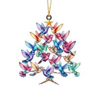 Adorno de Navidad de colibrí | Colibrí Rainbow Maker Sun Catchers | Decoración colgante acrílico 2D | para balcón, porche, puerta, cocina, dormitorio, jardín, árbol, patio