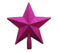 Adorno de Navidad de estrella de cinco puntas, decoración de Navidad para árbol de Navidad, decoración del hogar, decoración colgante de árbol de Navidad, decoraciones de primera fiesta (rosa fuerte,