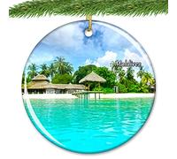 Adorno de Navidad de Maldivas Adornos de árbol de Navidad, adornos colgantes decorativos de cerámica para Navidad, decoración de árbol de Navidad de Navidad