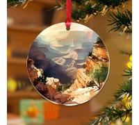 Adorno de Navidad del Parque Nacional del Gran Cañón, póster de arte de viaje en acuarela, recuerdo rústico, discos acrílicos transparentes, pósteres de aventura, bolas de Navidad para decoración de
