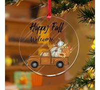 Adorno de Navidad, diseño de árbol de Navidad, diseño de árbol de Navidad, cosecha de otoño, Acción de Gracias, vacaciones, recuerdo, discos acrílicos transparentes, cruz religiosa, calabaza, Navidad