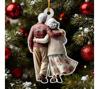 Adorno de Navidad Growing Old Together, adornos personalizados de pareja para árbol de Navidad, adornos de nombre personalizados en forma de aniversario para esposa, marido, mamá, papá, mujer, hombre