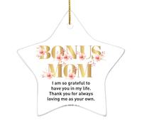 Adorno de Navidad para mamá, con texto en inglés "I Am So Grateful to Have You in My Life, adorno de regalo para madrastra, segundo día de la madre, cumpleaños, agradecimiento, el mejor regalo para