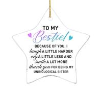 Adorno de Navidad para mejor amiga, gracias por ser mi hermana no biológica, regalo de amistad para mujeres, mejores amigas, hermana, BBF, regalos de graduación de cumpleaños